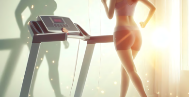 How fast should you walk on a treadmill to lose weight?, a woman walking on a treadmill losing weight