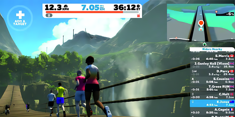 Zwift App Immersion on a Treadmill